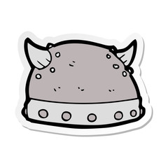 sticker of a cartoon viking helmet