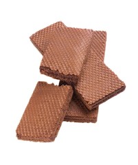 Wafers chocolate on white background