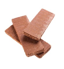 Wafers chocolate on white background