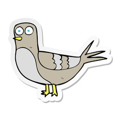 sticker of a cartoon pigeon
