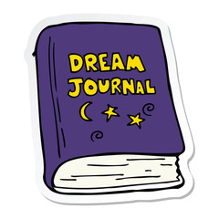 sticker of a cartoon dream journal