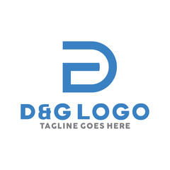 Lettering D&G Line Technology Logo Design Inspiration 