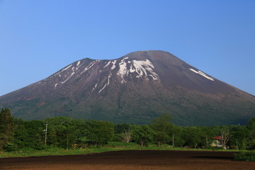 Fototapeta premium 新緑の季節 岩手山のある風景