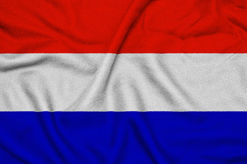 Waving flag of the Netherlands with textural folds