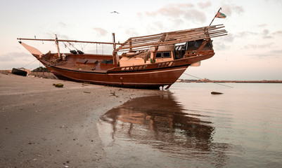 old dhow on the beach