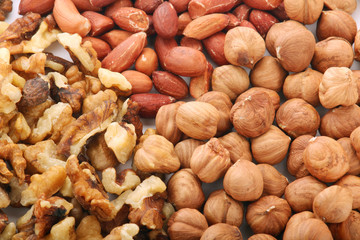 Different nuts forming background