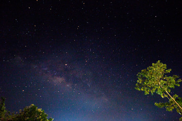 night sky with stars and milky way.