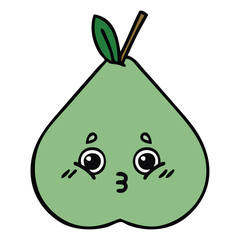 cute cartoon green pear