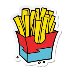 sticker of a cartoon fries