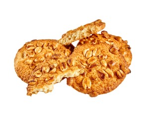 Shortbread with various fillings on a white background