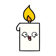 cute cartoon lit candle