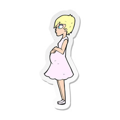 sticker of a cartoon pregnant woman