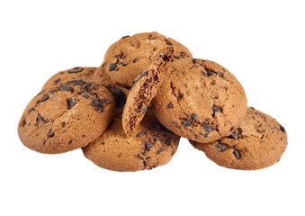 Shortbread with various fillings on a white background