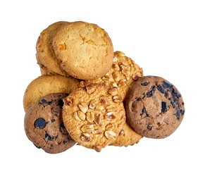 Shortbread with various fillings on a white background