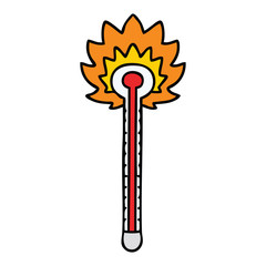 quirky hand drawn cartoon hot thermometer