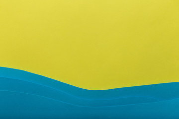 Yellow abstract background with blue waves