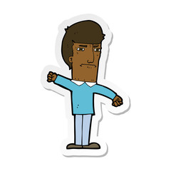 sticker of a cartoon angry man