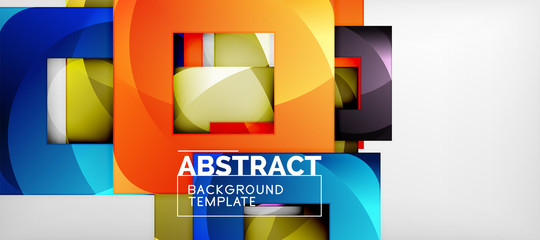 Background with color squares composition, modern geometric abstraction design for poster, cover, branding or banner