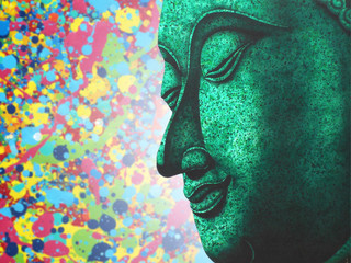 Face of buddha abstract background