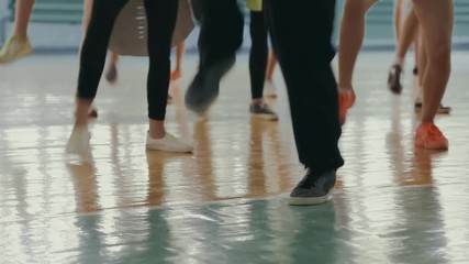 Dance teacher training young dancers new movements in the gym