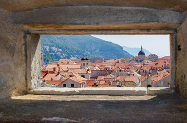 Dubrovnik,dld town - through the Aperture of the city walls
