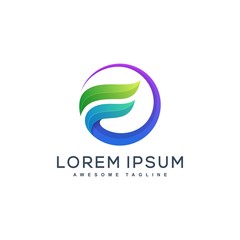 Letter F Concept illustration vector template