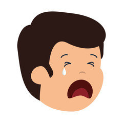 young sad man crying character