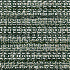 Close up of handwoven fabric in green and white