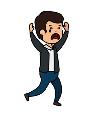 young sad man crying character