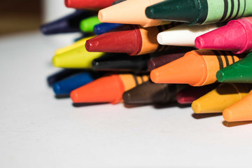 Abstract of multi-color crayons