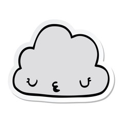sticker of a cute cartoon cloud