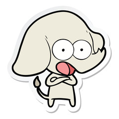 sticker of a cute cartoon elephant