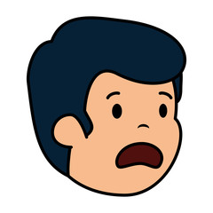 young sad man head character