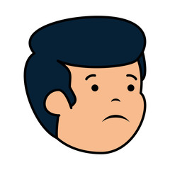 young sad man head character