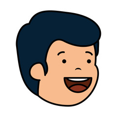 happy young man head character