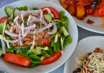Greek salad at local restaurant