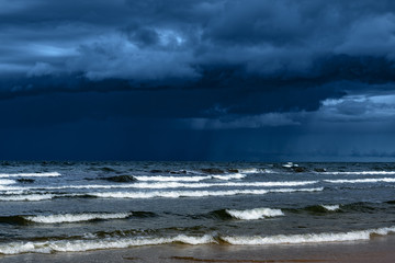 Blue Baltic sea, coast of Latvia.