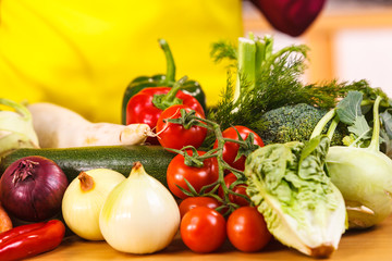 Close up of vegetables on table