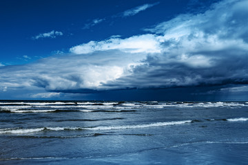 Blue Baltic sea, coast of Latvia.