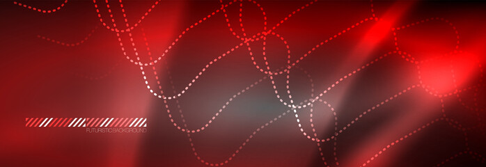 Glowing neon abstract lines, techno futuristic template