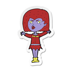 sticker of a cartoon vampire girl