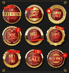 Luxury premium golden badges and labels