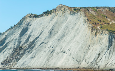 The landscape of cape Kidnappers an extraordinary sandstone headland in Hawke's Bay region of New Zealand. The cape is home to the largest and most accessible gannet colony in the world. 