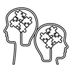 human profiles with puzzle attached