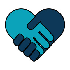 handshake in heart icon
