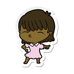 sticker of a cartoon woman