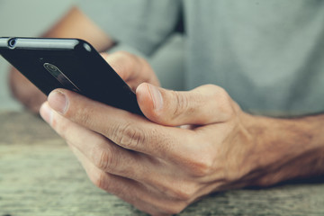 Man with mobile phone .