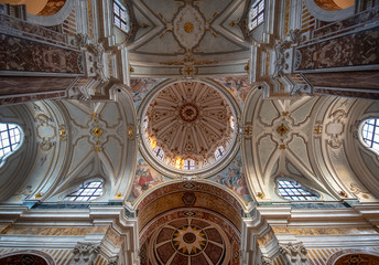 Monopoli, Puglia, Italy - Inside interior of the Cathedral of Maria Santissima della Madia (Basilica Cattedrale Madonna della Madia). A region of Apulia