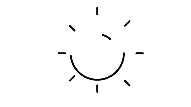 line icon animation sun