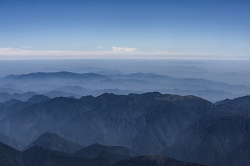 haze and layers of mountain landscape
